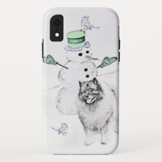 ケスホンド雪だるま絵画ズ・ドッグアート Case-Mate iPhoneケース (裏面)