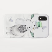 ケスホンド雪だるま絵画ズ・ドッグアート Case-Mate iPhoneケース (裏面(横))