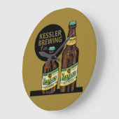 ケスラーの輸出ビール ラージ壁時計 (傾斜)