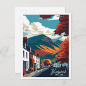 ケズウィックイングランドヴィンテージ旅行イラストレーション ポストカード (正面/裏面)