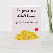 ケソ・メキシおもしろいコの食の愛の記念日 カード (正面)