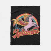 ケタミユーモアのあるン馬エマージェンシーおもしろいメンタルヘア フリースブランケット (正面)