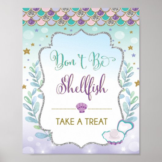 ケチらずに！人魚のおすそわけサイン　お菓子をどうぞ ポスター (正面)