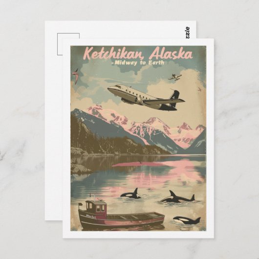 ケチカンアラスカヴィンテージ名勝トラベルプレイス ポストカード (正面/裏面)