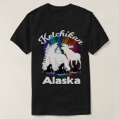 ケチカンアラスカAurora Borealis Bear Moose Orca S Tシャツ (デザイン正面)