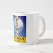 ケチカン・アラスカ・トーテムポール旅行ポスター ジャンボコーヒーマグカップ (正面右)