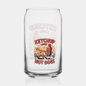 ケチャップおもしろいとホットドッグ漫画レトロフードアート ガラス缶 (裏面)