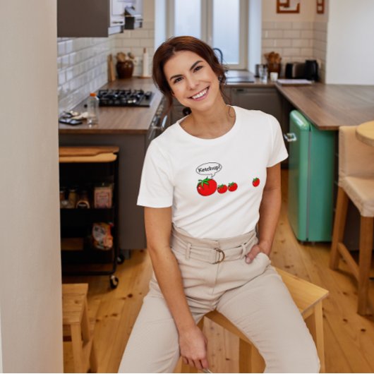 ケチャップおもしろいのジョークのシャツ Tシャツ