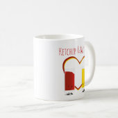 ケチャップとマスタード、ハートと単語マグ コーヒーマグカップ (正面右)