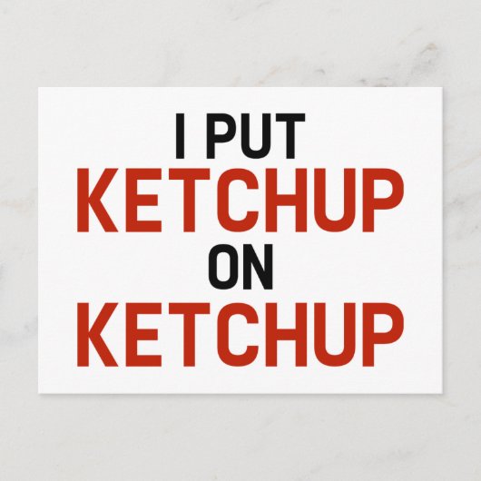 ケチャップにケチャップを付ける ポストカード (正面)