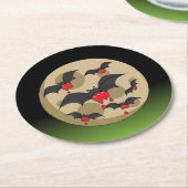 ケチャップを食べる吸血鬼の蝙蝠 ラウンドペーパーコースター (アングル)