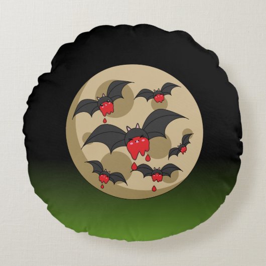 ケチャップイーターヴァンパイアこうもり ラウンドクッション (正面)