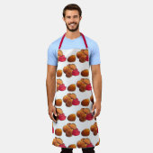 ケチャップジャンクフード付きチキンナゲットグルメ エプロン (着用した状態)