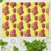 ケチャップジャンクフード付きチキンナゲットグルメ キッチンタオル (折り畳み)