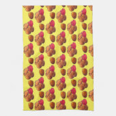 ケチャップジャンクフード付きチキンナゲットグルメ キッチンタオル (縦)