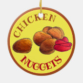 ケチャップジャンクフード付きチキンナゲットグルメ セラミックオーナメント (裏面)