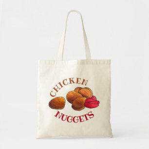 ケチャップジャンクフード付きチキンナゲットグルメ トートバッグ