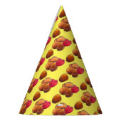 ケチャップジャンクフード付きチキンナゲットグルメ パーティーハット (左)