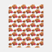 ケチャップジャンクフード付きチキンナゲットグルメ フリースブランケット (正面)