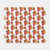 ケチャップジャンクフード付きチキンナゲットグルメ フリースブランケット (正面(横))