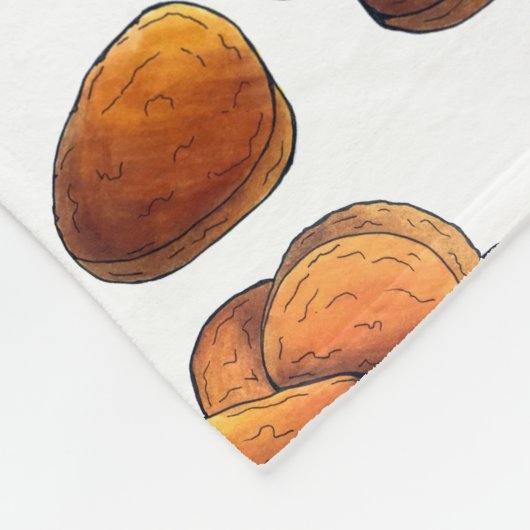 ケチャップジャンクフード付きチキンナゲットグルメ フリースブランケット (角)