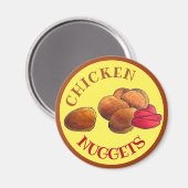 ケチャップジャンクフード付きチキンナゲットグルメ マグネット (正面/裏面)