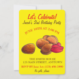 ケチャップジャンクフード付きチキンナゲットグルメ 招待状