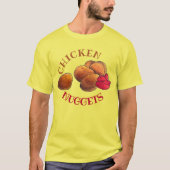 ケチャップジャンクフード付きチキンナゲットグルメ Tシャツ (正面)