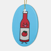 ケチャップボトルのトマトソースのテーブルの香辛料の空想 セラミックオーナメント (左)