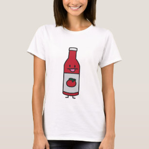ケチャップボトルのトマトソースのテーブルの香辛料の空想 Tシャツ