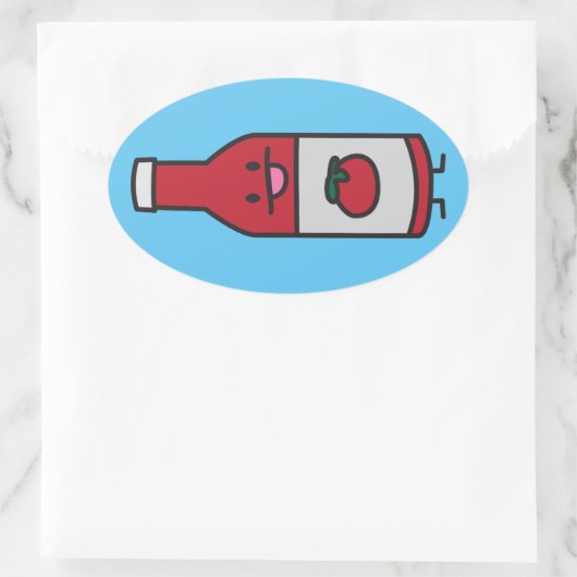 ケチャップボトルトマトソーステーブルファンシー調味料 楕円形シール (バッグ)