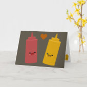 ケチャップ及びマスタードの友人 カード (黄色い花)