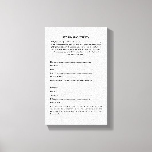 ケッシュ世界平和条約オンキャンバス キャンバスプリント (正面)