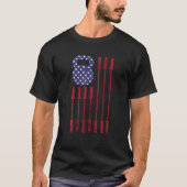 ケットルおもしろいベルジムトレーニングアメリカ国旗USA 4日 Tシャツ (正面)