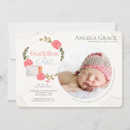 ケッドルズ&ケーキミートザーズベビー招待状 招待状 (正面)