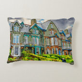 ケッビクトリアンウィッ絵を描クの水色の家 アクセントクッション (裏面)