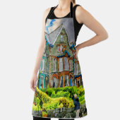 ケッビクトリアンウィッ絵を描クの水色の家 エプロン (インサイチュ)