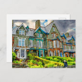 ケッビクトリアンウィッ絵を描クの水色の家 ポストカード (正面/裏面)
