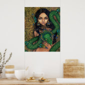 ケツァルコアトルの女司祭アートプリントドラゴンアステカ ポスター (キッチン)