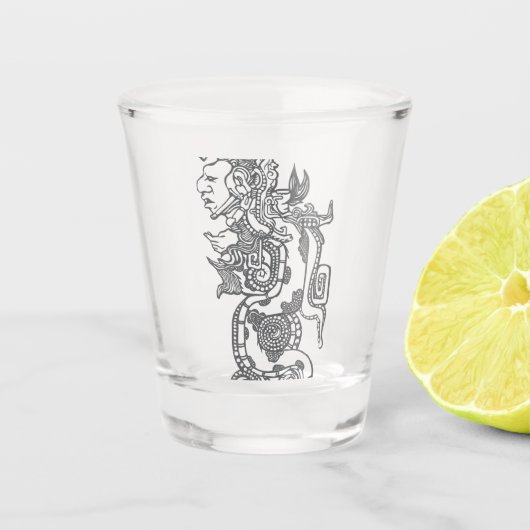 ケツァルコアトルアステカアート ショットグラス (正面)