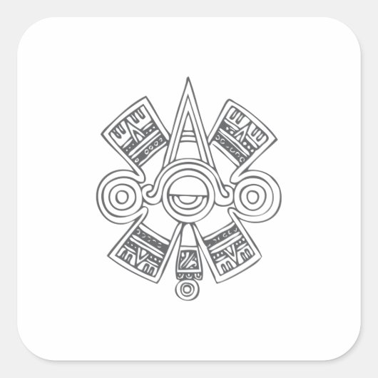 ケツァルコアトルアステカアート スクエアシール (正面)