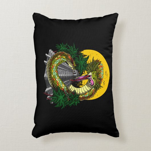 ケツァルコアトルアステカスネーク神 アクセントクッション (正面(垂直))
