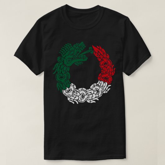 ケツァルコアトルアステカセルペントメキシコ国旗メキシコ国旗 Tシャツ (デザイン正面)
