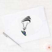 ケテボードを持ち上げる 楕円形シール (封筒)