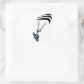 ケテボードを持ち上げる 楕円形シール (バッグ)