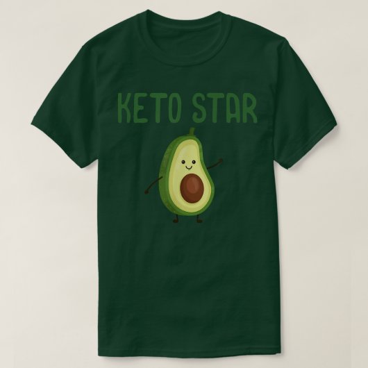 ケトおもしろいーゲンケトスターキュートあボカド Tシャツ (デザイン正面)