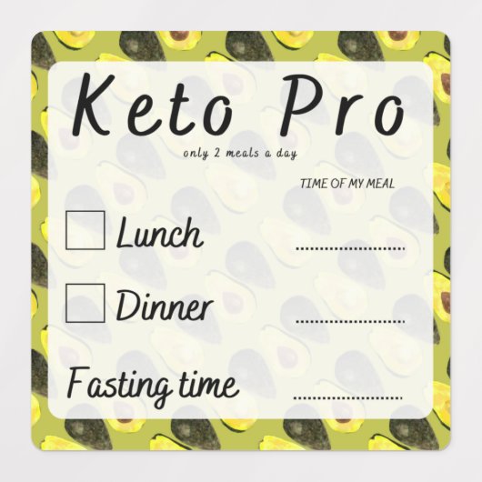 ケトのシールを計画するために一日2食事 ラベル (デザイン2)