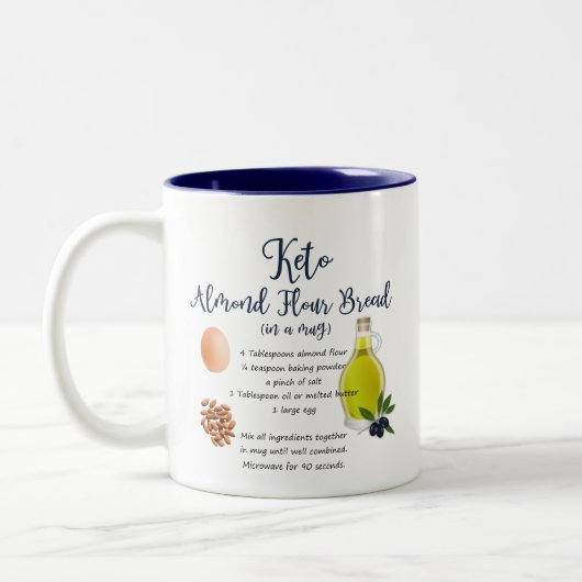 ケトアーモンドフラワーパンレシピマグ ツートーンマグカップ (左)
