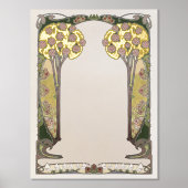 ケトゥバ ツリー オブ ライフ 手書き アールヌーヴォー 箔ポスター (正面)