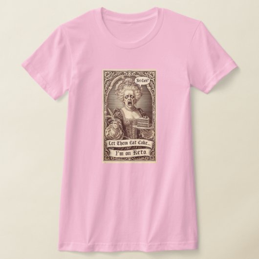 ケトジェニック中につきケーキなんて食べません Tシャツ (レイダウン)